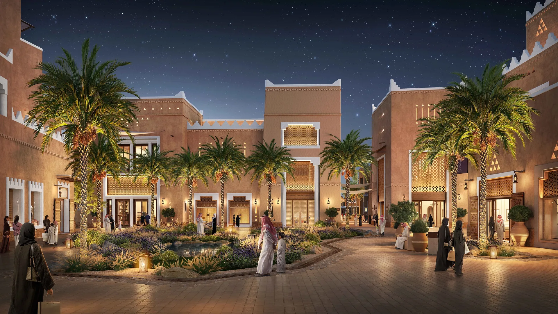 Diriyah mixed-use district with traditional Najdi-inspired architecture